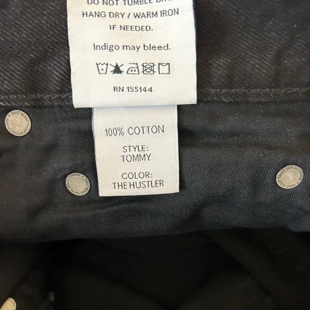 Boyish By Her Tommy The Hustler Black High Rise Straight Leg Button Fly Jeans